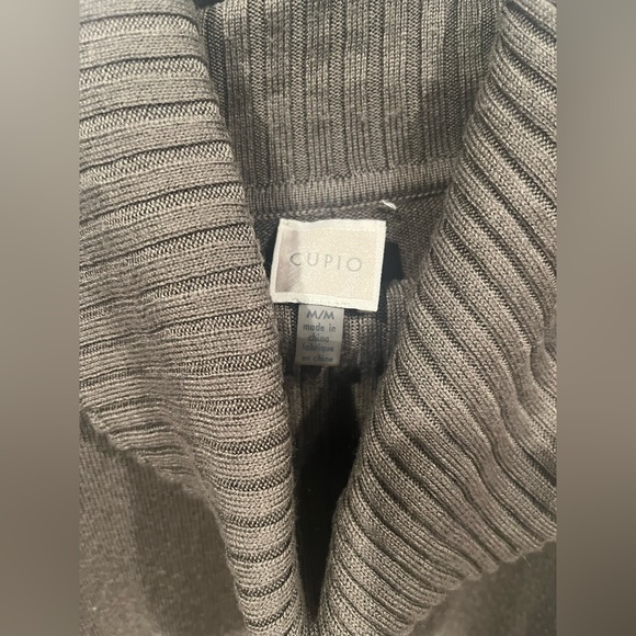 Cupio Womens Sweater Size M Olive Green-gray Cowl Neck Knit Hi-lo butter soft - Picture 2 of 8